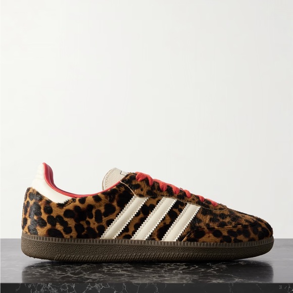 adidas Shoes - Adidas Samba OG Leopard Print Pony Hair Sneakers Size 8